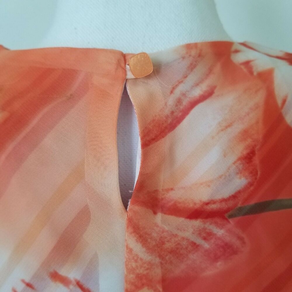 My Michelle Dress sleeveless, Floral coral  - Size 9/10 - Picture 4 of 5